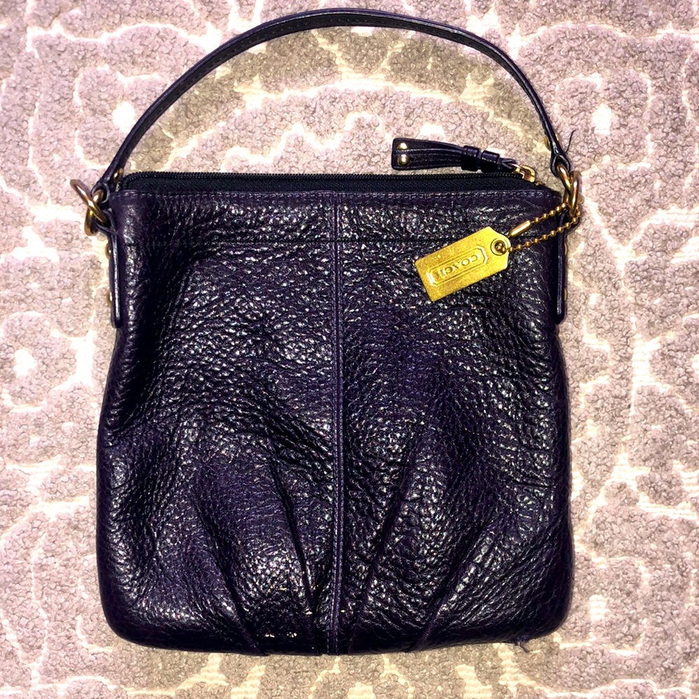 Gorgeous Plum color pebble leather Coach handbag.